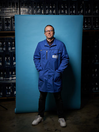 Worker in bottled mineralwaterfactory