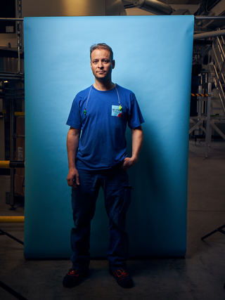 Worker in bottled mineralwaterfactory